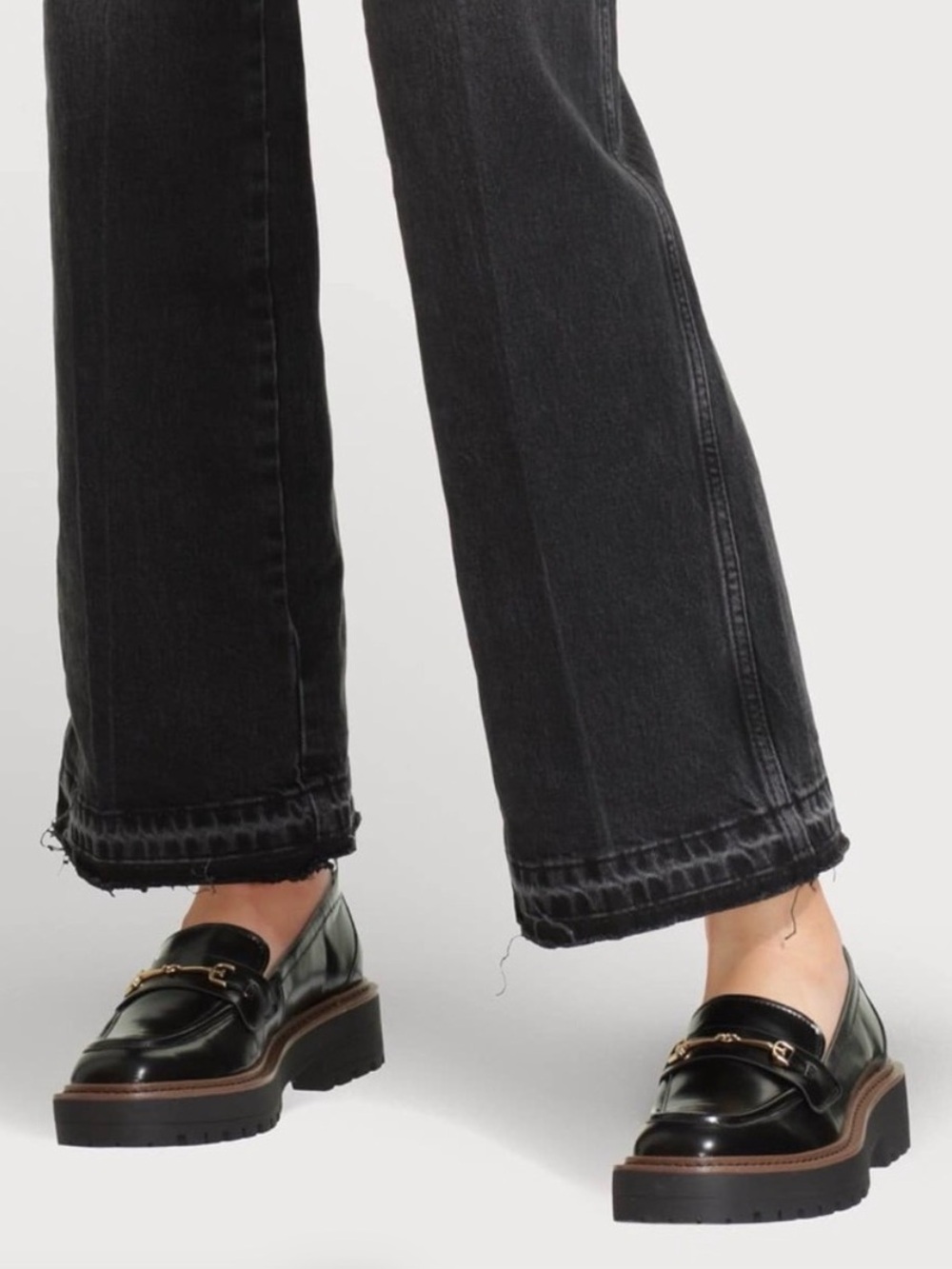 Sam Edelman Laurs Platform Lug Sole Loafers Black Size 7.5